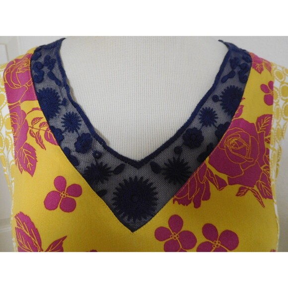 Darling Wmn's MATILDA JANE "Golden Key" A-Line Floral/Geo/Striped Shift Dress M - Picture 11 of 12